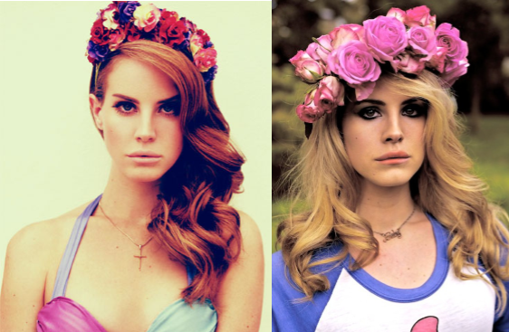 A cantora Lana Del Rey adora as tiaras de flores. Imagem: Divulgação Facebook Oficial Lana Del Rey.