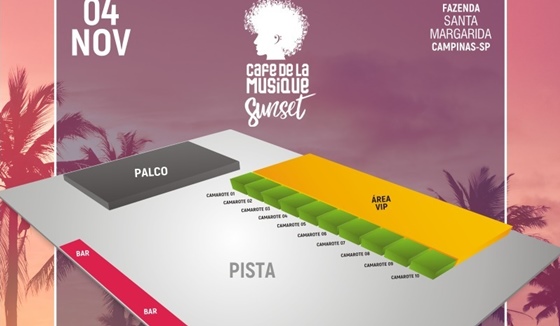 Mapa Cafe De La Musique Sunset 2017 SP. Imagem: Divulgação/Site Ticket360.